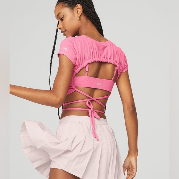 Pink Ribbed Crop Top - Picture 10 of 10